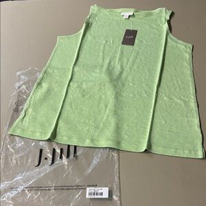 J. Jill Light Green Sleeveless 100% Linen Top NWT Size SP